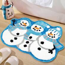 سجادة حمام ديكور رجل الثلج عيد الميلاد، سجادة منطقة، حصيرة الباب - أزرق ريفي، مانع الانزلاق للمنزل والحمام، ديكور منزلي داخلي لعيد الميلاد، هدايا عيد الميلاد، ديكورات منزلية لعيد الميلاد، سجادة مانعة للانزلاق للباب، سجادة حمام مانعة للانزلاق - قابلة للغسل في الغسالة، حصيرة باب من الصوف الاصطناعي عالي الكثافة، مثالية لديكور الحمام أو غرفة النوم، ديكور وإكسسوارات حمام عيد الميلاد، مناسبة لديكور مدخل المنزل مطبخ السجاد