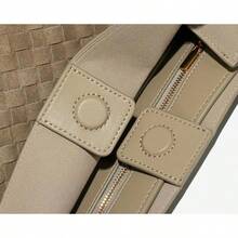 Suede Woven Tote Bag For Women Retro Woven Bag Handbag Bow Shoulder Satchel Suede Crossbody Purse Handle Tote Handbags2025 - Coffee - 查看 9
