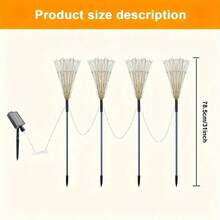 4 包 AMILL 太阳能烟花灯，240/320 LED，8 种照明模式，防水，按钮控制，半嵌入式安装，不可拆卸，≤36V，锂电池，适用于花园、庭院、人行道、草坪装饰、户外花园照明，适用于小路、庭院、露台