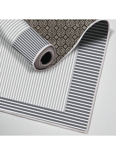 Pearl Digital Non Slip Printed Turkish Vloerkleed AL4023 Zachte Touch, Washable Tapijt Felt Backing Moderne ative Vloer Mat, Living Room, Bedroom, Bathroom, Hallway Or Entryway Available In Many Sizes Quick Drying, Highly Absorbent, Soft, Com Tafel Both Indoor Outdoor view 6