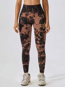 Women Sports Leggings - 棕色 - 查看 5