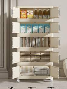 1 pieza Gabinete de almacenamiento plegable de 45 cm/17.7 pulgadas de ancho, caja organizadora de uso múltiple adecuada para sala de estar, dormitorio, cocina, almacenamiento y organización de juguetes, bocadillos, ropa, gabinete de decoración navideña para el hogar, caja de almacenamiento debajo de la cama que ahorra espacio