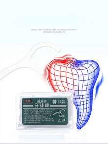 400-50pcs Polyester Dental Floss Picks, Portable Deep Cleaning Oral Care, Flossers, Travel & Daily Use Essentials - Blue - View 5