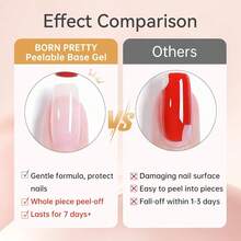 Peel Off Base Gel, Peelable Base Gel Coat For Gel Polish, Peelable Clear Foundation For Use With U V LED Nail Lamp, Nail Practice U V Nail Lamp Required Perfect For Beginners 15ML{"Color_name":"15mlPeelOffBaseGel"} - 15毫升撕拉式底霜 - 查看 6