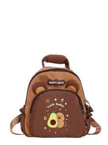 1 New Nylon Backpack, Cute Capybara Pattern Design, Can Be Carried On One Shoulder, Multiple Pockets With Zipper Closure, Fashionable Cartoon Style, Suitable For Daily School And Outdoor Travel - A - View 16