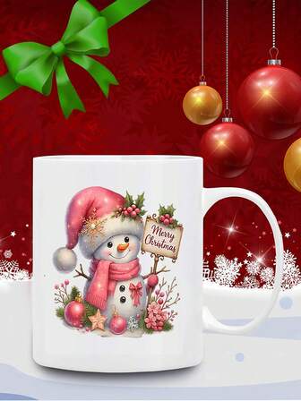 1 个 11 盎司圣诞老人陶瓷杯，可爱的雪人马克杯，圣诞礼物的完美选择，咖啡爱好者的茶杯，感恩节和生日礼物，节日派对礼物，秋季装饰，冬季冷热饮料容器，可重复使用，理想的厨房用品，多功能情人节和婚礼礼物！“