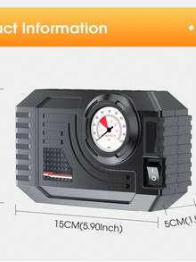 Carsun Tire Inflator Portable Air Compressor, Bicycle Tire Pump, Mini Portable 12V DC Air Compressor, High Brightness Night Lighting, Mechanical Tire Inflator - Wired Mechanical Model - View 11