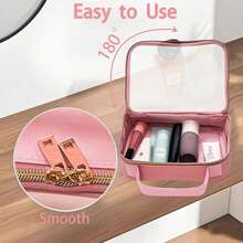 2 Confezioni di Borse Trasparenti per Trucco in PU con Manico - Stile di Moda, Dimensione Quart Chiara per Organizzatori da Toilette, Custodie per Cosmetici in PVC con Doppia Cerniera, Conformi ai Requisiti TSA per il Trasporto Aereo, Ideali per Viaggi e Regali - Multicolore - Visualizzare 5