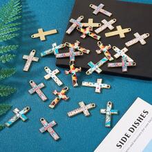 30 Piezas de Colgantes de Cruz de Esmalte Estilo Mosaico Colgantes de Cruz Coloridos Colgantes Religiosos 5 Colores 29mm para Hacer Collares, Pendientes, Pulseras, Joyería, Esmalte, Sin Piedras Preciosas - 1 - Ver 7