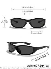 一副男士亚克力街头嘻哈长方形镜框时尚眼镜，现代轻便有色镜片假眼镜，适合户外活动和Y2K配饰 - 彩色 - 查看 7