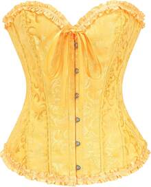 Women's Waist Cincher Bustier Boned Corset With  Design In 2025 - Yellow - View 7