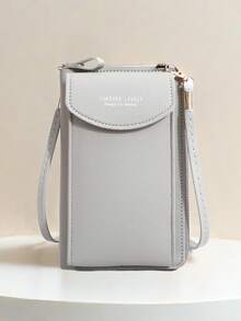 1 pièce Sac à bandoulière long mode pour femme, portefeuille en PU, bandoulière amovible, porte-monnaie polyvalent, grand sac à bandoulière multifonction de couleur unie simple, petit sac à bandoulière pour téléphone portable, sac à bandoulière zippé, petit sac carré, sac à dos de voyage, sac de rangement pour téléphone portable et porte-monnaie