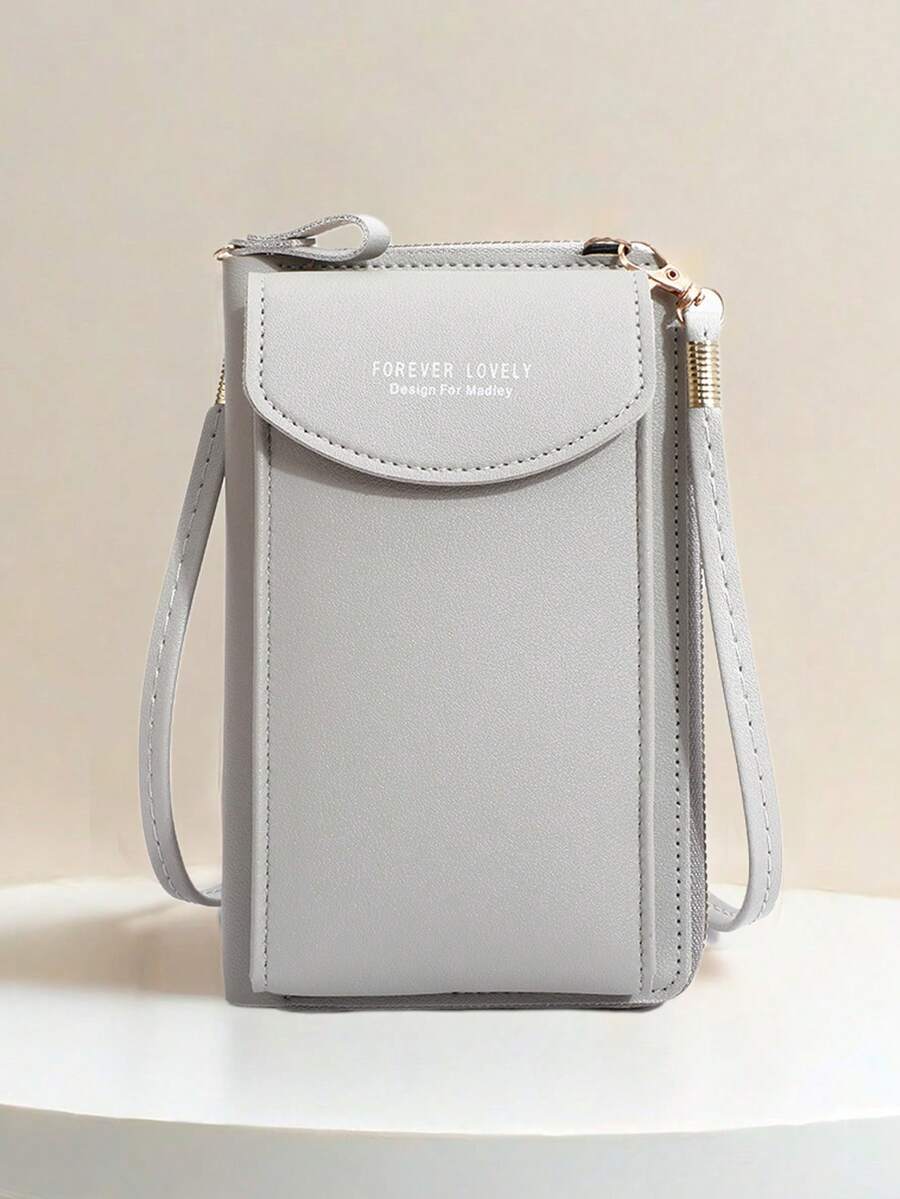 1 pièce Sac à bandoulière long mode pour femme, portefeuille en PU, bandoulière amovible, porte-monnaie polyvalent, grand sac à bandoulière multifonction de couleur unie simple, petit sac à bandoulière pour téléphone portable, sac à bandoulière zippé, petit sac carré, sac à dos de voyage, sac de rangement pour téléphone portable et porte-monnaie