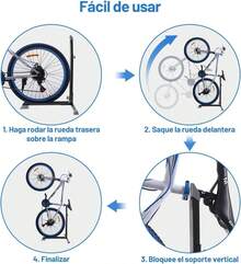 Soporte para Bicicletas, Portabicicletas Vertical Fijo y Ajustable en Altura, Ahorro de Espacio, Se Adapta a Cualquier Bicicleta, Fácil de Instalar para Almacenamiento deBicicletas en Interiores - 1 - Ver 6