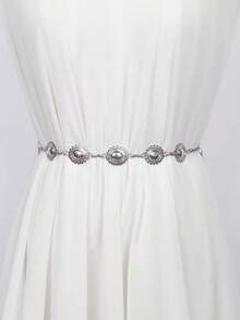 Retro Metal Chain Belt Exquisite Waist Chain, Elegant And Versatile - Bạc - Xem 6