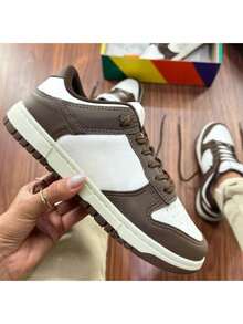 Hazelnut Brown Leather Casual Tennis Shoes For Men And Women, Sizes 34 To 43 - 鏽棕色 - 查看 6