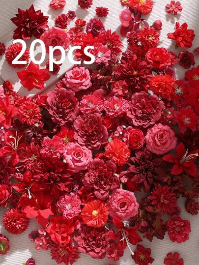 20pcs Artificial Flower Material Package Fake Flower Silk Flower Diy Handmade Headdress Garland Material Wedding Flower Pain Bag Valley Beauty Decoration