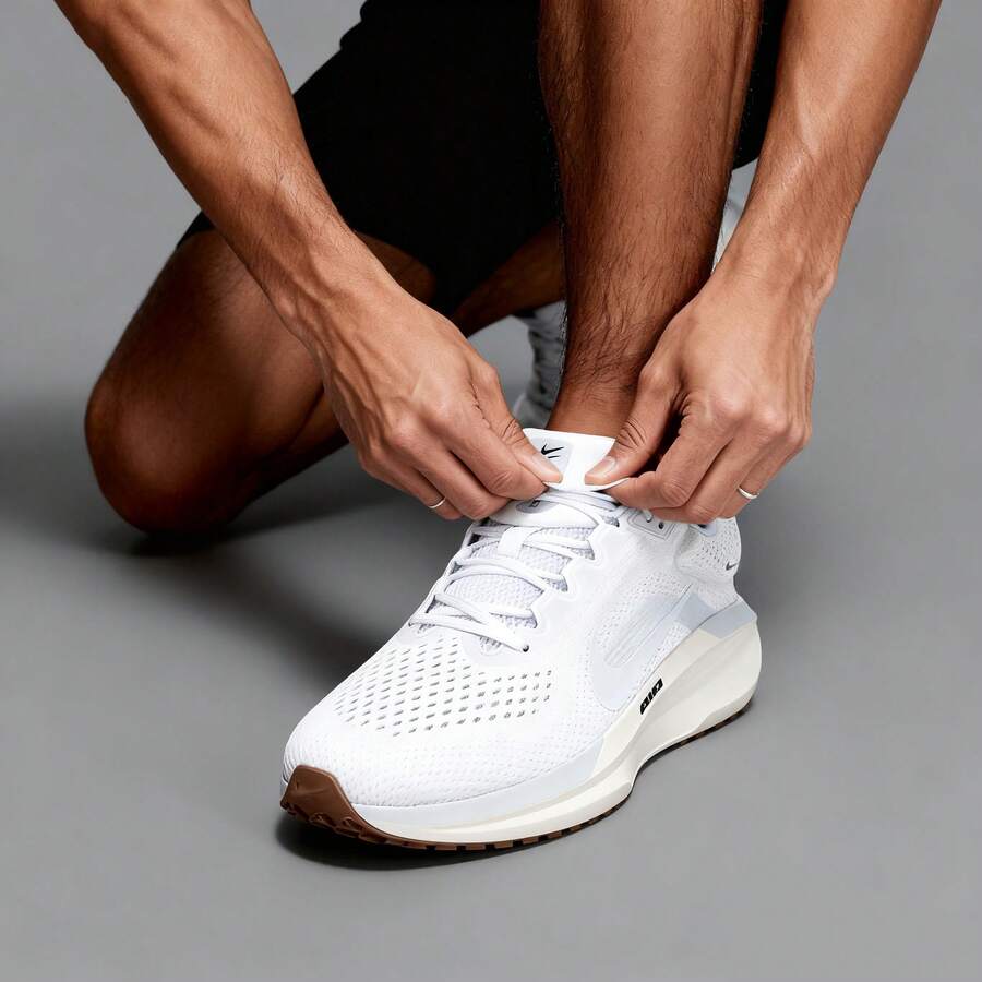 Nike Giày chạy bộ nam, giày thể thao đệm AIR WINFLO 11, giày tập luyện thoải mái, nhẹ và thường ngày. - Trắng/Đen/Tím Xanh/Trắng buồm/Nâu trung bình cao su - Xem 1