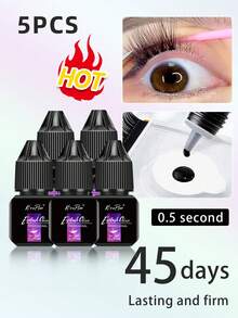 1支/2支/3支/4支/5支装 专业睫毛嫁接胶水，5毫升/12毫升，强力粘合，1-2秒速干，持久6-7周，低致敏性，塑料瓶包装，适用于DIY嫁接睫毛，家用睫毛胶，嫁接睫毛胶，黑色，敏感肌友好，速干防水，单根睫毛胶，持久DIY嫁接睫毛胶，强力粘合睫毛胶，睫毛胶 - 黑色 - 查看 22