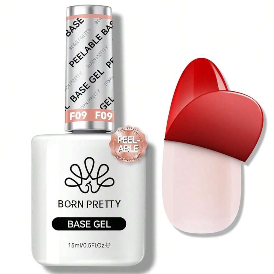 Peel Off Base Gel, Peelable Base Gel Coat For Gel Polish, Peelable Clear Foundation For Use With U V LED Nail Lamp, Nail Practice U V Nail Lamp Required Perfect For Beginners 15ML{"Color_name":"15mlPeelOffBaseGel"} - 15毫升撕拉式底霜 - 查看 1