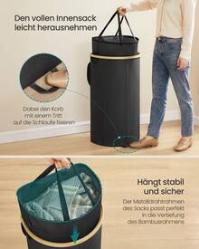 Laundry Baskets - Tintenschwarz-Naturbeige - Xem 3