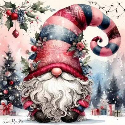 1 Stück [30cm*30cm/40cm*40cm] 5D Acryl Diamant Malerei Set, Weihnachtsgnomen Muster, geeignet für erwachsene Anfänger DIY Mosaik Diamant Kunst, Vollbohrung Handgefertigte DIY Diamant Malerei für Wohnzimmer, Schlafzimmer, Büro Wanddekoration, Überraschungskunst Heimdekoration Geschenk für Familie und Freunde