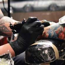 Gói đơn 100/50/4 găng tay nitrile dùng một lần, màu đen - Không bột, không latex, bền, chống thấm nước, chống tĩnh điện, thích hợp cho việc dọn dẹp nhà cửa, phòng tắm và nhà bếp (Đóng gói trong túi) - Nhiều màu - Xem 7