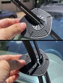2 Pieces Of Automotive Wiper Arm Hole Protection Pads, 2 Multi-Functional Automotive Wipers With Intelligent Auxiliary Spring Wiper Arms, Universal Windshield Wiper Hole Covers For Automotive Front Wipers, Automotive External Accessories - Black - View 4
