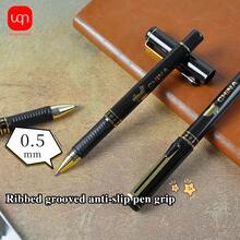 WUQIANNIAN 3/6 Stücke Karte Schwarze neutrale Stiftspitze 0,5 mm, angenehmes Schreibgefühl, bequemer Metallstifthalter, hochwertige Tinte, hochwertige Notizbuchstift für tägliches Design und Schreiben, Schulanfangszeit