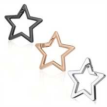 3pcs Star Carabiner Clip, Zinc Alloy Star-Shaped Keychain Clip Spring Snap Key Holder Keyring Hooks Keychain Clasp For Traveling Campling Hiking Fishing Outdoor Accessories (3 Colors)