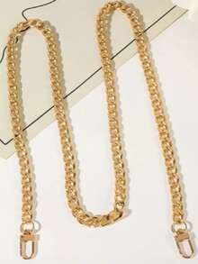 1pc 47 Inch Purse Flat Chain Strap Shoulder Crossbody Replacement Straps With Metal Buckles Gold Chain Strap For Purse Crossbody Handbag - Gold - View 10