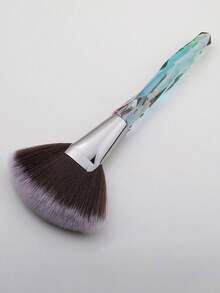 1pc High-Quality Large Fan Makeup Brush, Portable Face Highlighter Brush, Powder Brush, Crystal Highlighter Brush, Specialized Handle - Multicolor - View 11