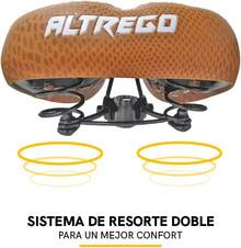 ALTREGO Asiento Bicicleta de Montaña Ultra Cómodo y Ancho, Incluye Broche - Cafetería - Ver 6