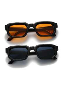 夏季复古男士眼镜3件套，方形小框眼镜，适合夏季日常装饰和拍照