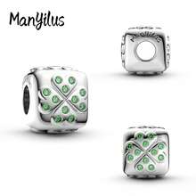 Manyilus 1 Stück 925 Sterling Silber Charm Schmuck - Funkelndes goldenes Pferd Anhänger, süßer Affe-Banane Perle, rosa emaillierte Katzen Perle, MOM Herz Diamant Perle, braune Pilz Perle, leuchtende Glühwürmchen-Pflanze Perle, Kleeblatt Würfel Smaragd Perle, Retro Rosenblatt Anhänger, Mond Katze Charms | Passend für Armbänder, Armreifen, Halsketten | Unisex perfektes Geschenk für Familie & Freunde - Geburtstage, Muttertag, Valentinstag, Abschluss, Freundschaftstag.