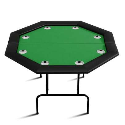 Mesa de póquer octágono con 8 portavasos de Acero Inoxidable,Mesa de Póker Octogonal para 8 Jugadores con Soporte para Vasos y Riell Acolchado | Mesa de Blackjack y Casino,Riell Impermeable para Mayor Durabilidad y Comodidad