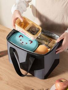 1pc Large Capacity Lightning Insulated Lunch Bag - Oxford Cloth + Aluminum Foil Material, Long-Lasting Thermal Insulation, Thick Handled Lunch Tote Bag For Office Workers, Students, Outdoor Camping Picnic, Unisex Lunch Box For Traveling For Women Portable Waterproof Bag Lunchbox