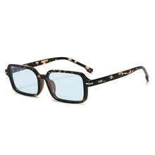 1 Pair Vintage Square Studded Fashion Leopard Print Personalized Chic Casual Decorative Glasses