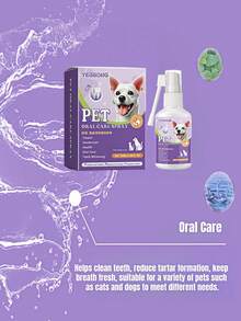 YEGBONG 宠物口腔清洁喷雾 - 猫狗专用洁齿凝胶清新剂喷雾，用于清洁牙齿和清新口气。去除异味，美白牙齿，清洁口腔，去除污渍和牙垢。可食用，适用于犬猫。 - 彩色 - 查看 5