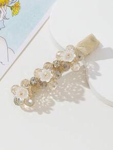 1pc Cute Crystal Flower Decor Hair Clip, Multi-Color Rhinestone Floral Hair Accessory Suitable For Daily Wear, Festivals, Dates, Gifts, Looks Of Party, Claw Clips