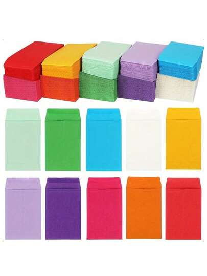 5.51英寸 x 3.18英寸现金信封，适用于储蓄挑战、礼品卡、支票和账单 - 完美的节日礼物，自粘式小现金礼品袋，彩色硬币信封