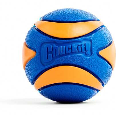 ¡Estilo Chuckit! Pelota Ultra Squeaker, Multicolor, Mediana, Paquete de 1Versión mejorada