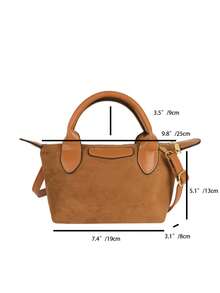 1 pezzo Borsa a spalla da donna di design di nicchia, versatile, nuova per il 2025, di grande capacità, colore unito, minimalista, stile retrò, borsa di lusso di alta gamma a forma di raviolo, borsa a tracolla in camoscio adatta per uscite, shopping, visite turistiche, lavoro, appuntamenti