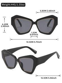 LINFEMAND LINFEMAND Oversized Cat Eye Y2K Decorative Fashion Fashion Glasses, Unisex, Birthday Party, Costume, Holiday Gift