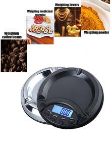 [New Model]Design-Inspired Ashtray With 200g Weight, Digital Electronic Scale, 0.01g High-Precision Portable And Easy-To-Store Pocket Scale. Supports Free Conversion Among Six Units: G, Gn, Cn, Ozt, Dwt, Oz. One-Click Zeroing Function. Made Of Durable ABS Material. Suitable For Various Scenarios Such As Coffee Brewing, Jewelry Weighing, And Powder Measurement.