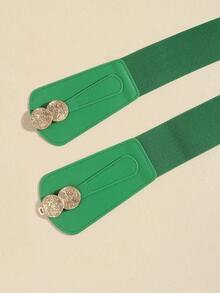 1pc Women's Elastic Waist Belt, Stretchy PU Leather Waist Band Decoration For Dresses, Versatile & Fashionable