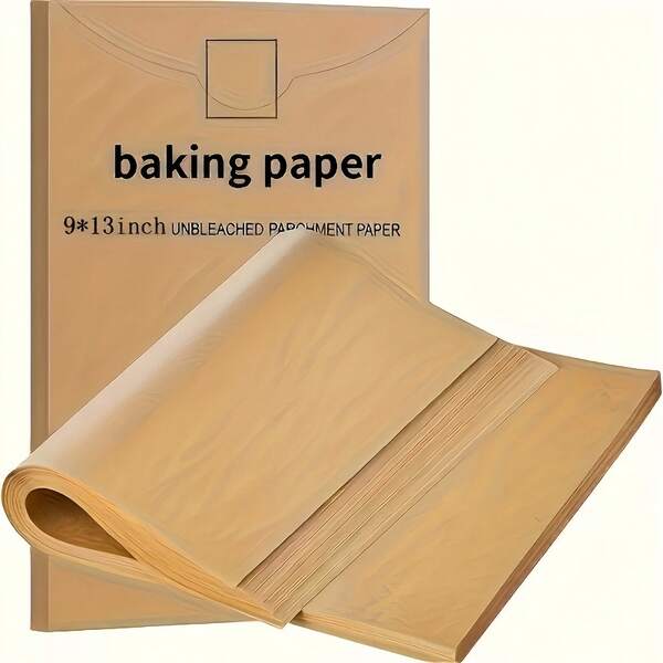 50Pcs Parchment For Baking -9x13 Inch Non Stick Heat-Resistant Stove Mat, Pre Cut Reusable&Disposable Kitchen Paper For Biscuits And Cakes, Easy To Clean And Heat-Resistant, Biscuit Preparation Use | Pre Cut Paper | Non Stick Baking Accessories