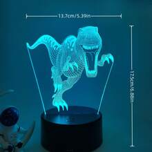 復古恐龍 3D 小夜燈，USB 供電，LED 環境燈，檯燈，床頭伴侶燈。適用於書房、臥室、客廳、遊戲室，聖誕節/新年/生日/節日禮物。 - 彩色 - 查看 17