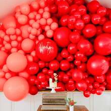 127pcs Balloons,  Balloons Different Sizes Pack Of 36 Inch 18 Inch 12 Inch 10 Inch 5 Inch Balloons For Balloon Garland - Trending, Best Seller, New Arrival, Party Supplies, Elegant Decor, Party Decoration, Wedding & Birthday - 紅色 - 查看 3