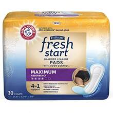 FitRight Fresh Start Postpartum and Incontinence Pads for Women Maximum Absorbency 30 Count Bladder Leakage Pads with The OdorControl Power of ARM and Hammer (30 Count Pack of 1) - como en la foto - Ver 1